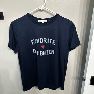 Favorite Daughter Navy Graphic T‑Shirt with White Print